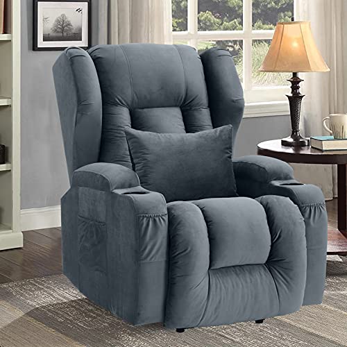 SAMERY Lift Chair Recliners for Elderly with Massage and Heat Electric Power Lift Recliner Chair Sofa with Multi Positions, 4 Pockets, Lumbar Pillow and 2 Remote Controls with USB…