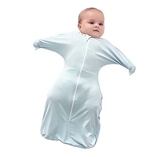 ZIGJOY Baby Wearable Blanket with 2-Way Zipper Easy to Use 95% Bamboo Fiber Soft and Skin-Friendly Sleep Bag with Sleeves Swaddle Transition Sleep Bag Sack Clothes for 6-9 Months Baby