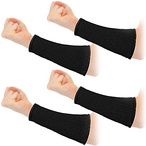 Geyoga 2 Pairs Cut Resistant Sleeves Level 5 Protective Arm Sleeves (Black)