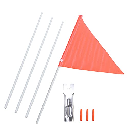 Bike Safety Flag with Adjustable Pole Waterproof Heavy Duty Fiberglass Pole Polyester Tear-Resistant Waterproof Orange Flag(size:72inch)