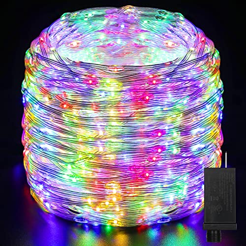 Rope Lights Outdoor, Areker 164ft 1000LED Christmas LED Rope Lights Outdoor Waterproof IP65 with 8 Modes and Timer, Multicolor LED Christmas String Lights for Outside Patio Bedroom Garden, Low Voltage