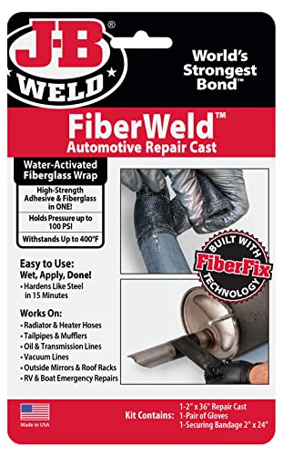 J-B Weld FiberWeld 2″ x 36″ Automoitve Repair Cast, Black (38237)