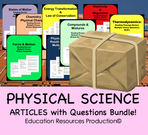Physical Science Articles with Questions Bundle
