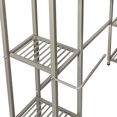 Honey-Can-Do Over-The-Toilet Steel Storage Shelf, 5 Tiers BTH-09095 Satin Nickel, 100 lbs | The Storepaperoomates Retail Market - Fast Affordable Shopping