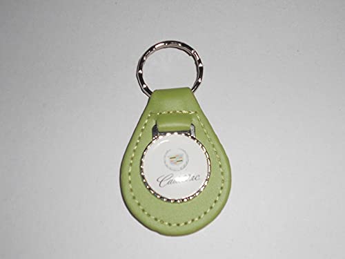 CTS CATERA DTS ESCALADE SRX STS XLR VINTAGE LOGO LEATHER KEYCHAIN – LIME GREEN