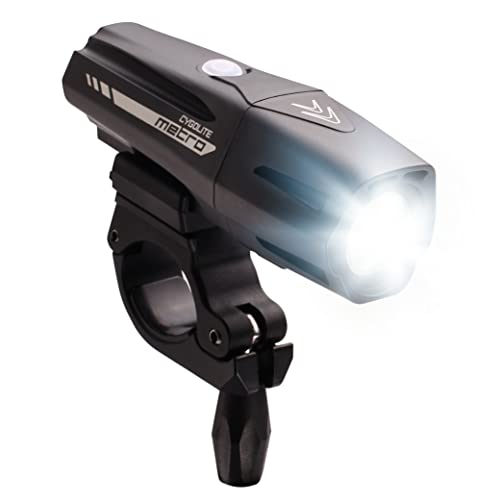 Cygolite Metro Pro – 1,200 Lumen Bike Light – 9 Night & Day Modes – IP67 Waterproof – USB Rechargeable Headlight – for Road, Mountain, Commuter Bicycles, Black