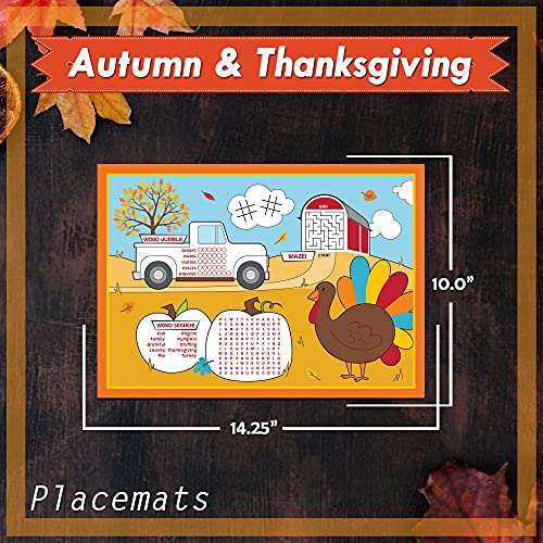 Creative Converting Thanksgiving Placemats and Table Cover Party Bundle | 8 Count Kids Coloring Activity Bundle for Table at Family Dinners | The Storepaperoomates Retail Market - Fast Affordable Shopping
