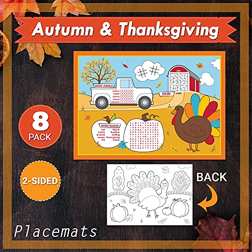 Creative Converting Thanksgiving Placemats and Table Cover Party Bundle | 8 Count Kids Coloring Activity Bundle for Table at Family Dinners | The Storepaperoomates Retail Market - Fast Affordable Shopping