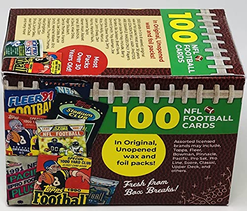 Superior Sports Investments LLC 100 NFL Football Cards in Original Unopened Wax and Foil Packs Blaster Box. Look for players such as Joe Montana, Barry Sanders, Brett Favre, Troy Aikman, John Elway, Bo Jackson, Emmitt Smith, Jerry Rice, Steve Young and ma | The Storepaperoomates Retail Market - Fast Affordable Shopping