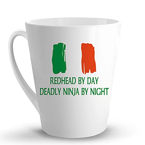 Press Fans – REDHEAD BY DAY DEADLY NINJA BY NIGHT Irish Ireland Ceramic 12 Oz Latte Mug Cup, a91