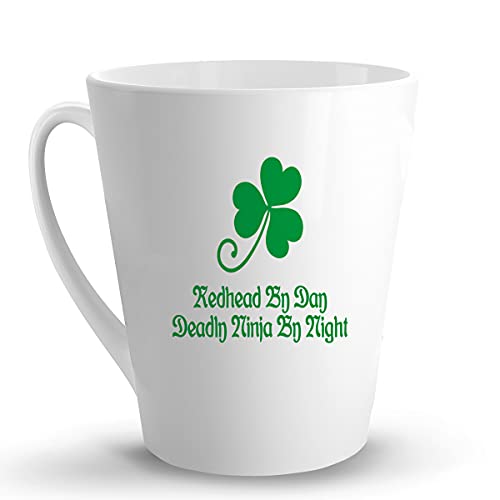 Press Fans – Redhead By Day Deadly NInja By NIght Irish Ireland Ceramic 12 Oz Latte Mug Cup, z37