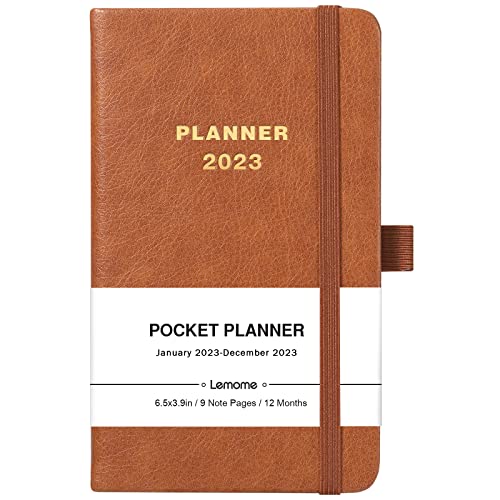 2023 Pocket Calendar – Pocket Planner 2023 with Calendar Ribbons, Weekly Monthly Planner 2023 with Premium Thicker Paper, Pen Holder, Inner Pocket and Notes Pages, 6.4” x 3.8”