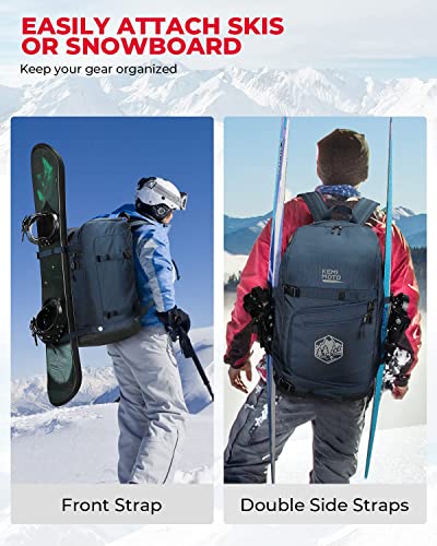 kemimoto Ski Boot Bag 60L Upgraded, Padded Ski Bags for Air Travel, Waterproof Snowboard Boot Bag Helmet Backpack with 4 Breathable Copper Holes, Snow Gear Bag for Ski Goggles, Gloves | The Storepaperoomates Retail Market - Fast Affordable Shopping
