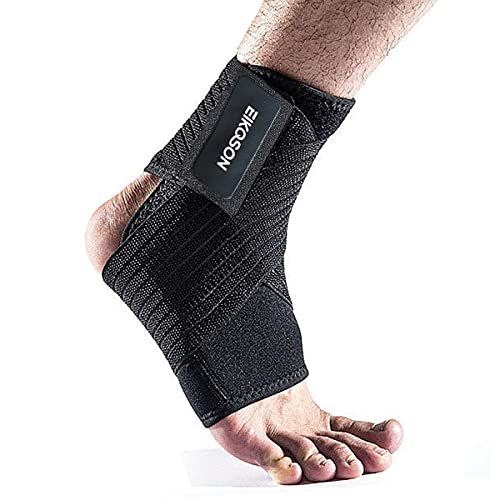 EIKOSON Ankle Support Brace for Men and Women – Ankle Sleeve for Compression and Support – Plantar Fasciitis Relief and Support – Copper Ion Fiber Fabric – Half-Open Wear Design(Single L/L)
