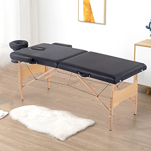 Massage Table Folding Massage Bed Portable Lash Bed Lash Extension Table 2 Folding 84 Inches Long Height Adjustable Salon Spa Bed with Carry Case