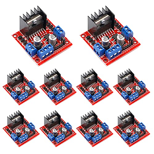 10 Pack L298N Motor Drive Controller Board DC Dual H-Bridge Robot Stepper Motor Control and Drives Module for Arduino Smart Car Power Compatible with Arduino UNO MEGA R3 Mega2560