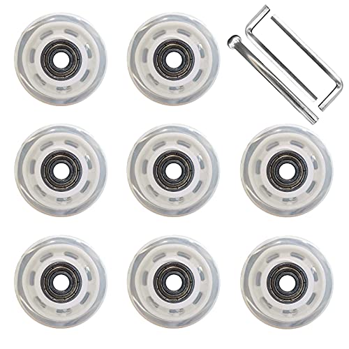 YUNWANG 8 Piece 36mm X 11mm Deformation Double-Row Quad Roller Skate Wheels PU Wheels Replacements Accessories Value Performance (8)