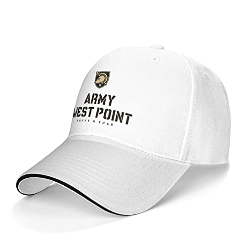 CNFOLDJFONGQ West Point Academy Military Logo Adjustable Hat Baseball Cap Dad Hat Hip Hop Cap White