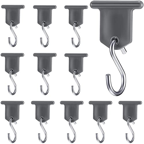 TAKAVU RV Awning Hooks for Light Camping, Party Light Clip Hanger Camper Awning Hook for Christmas Camping Tent Indoor Outdoor Decor, Easily Slide Into RV Awning Roller Bar Channel (12pcs)