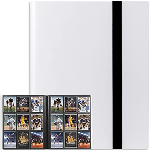 GEAoffice Card Binder, 9 Pockets Trading Card Album Folder , 360 Side Loading Pocket Binder for Yugioh, MTG and Other TCG, White
