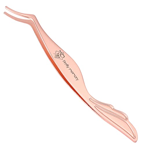 Pretty memory Eyelash Applicator Tool DIY Lash Tweezers Curved Eyelash Tweezers for Easy Lashes Application and Removal, Rose Gold | The Storepaperoomates Retail Market - Fast Affordable Shopping