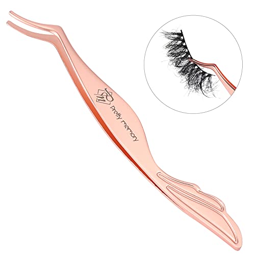 Pretty memory Eyelash Applicator Tool DIY Lash Tweezers Curved Eyelash Tweezers for Easy Lashes Application and Removal, Rose Gold | The Storepaperoomates Retail Market - Fast Affordable Shopping