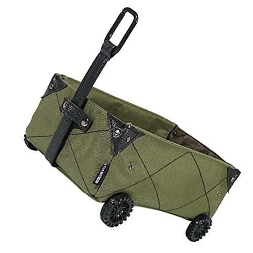 WINOMO Canvas Folding Trolley Box, Heavy Duty Folding Garden Portable Hand Cart, Suit for Shopping& Park Picnic, Beach Trip and Camping