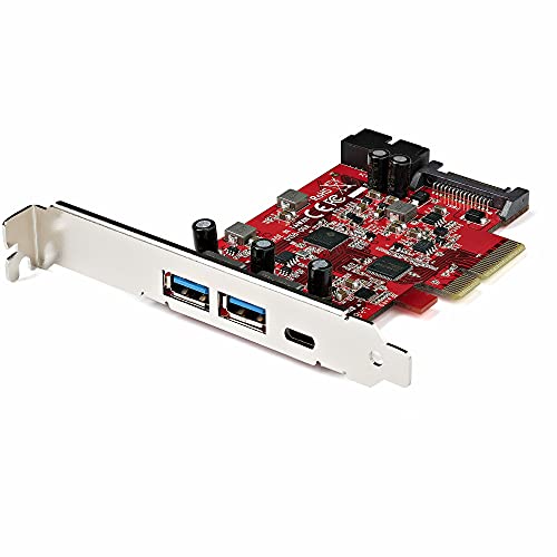 StarTech.com 5-Port USB PCIe Card – 10Gbps USB 3.1 Gen 2 PCIe Card w/ 1x USB-C & 2X USB-A – 1x 2 Port IDC (Internal 5Gbps USB Header Expansion) – USB C PCI Express Controller Card (PEXUSB312A1C1H)