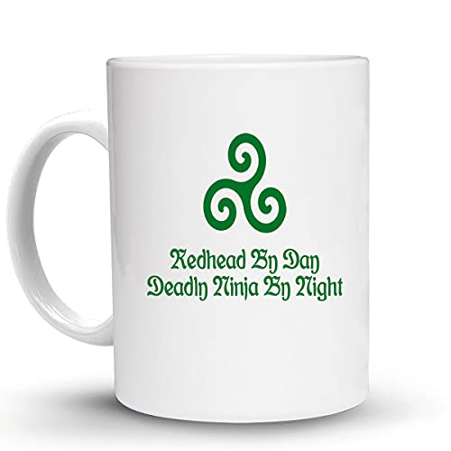 Press Fans – Redhead By Day Deadly NInja By NIght Irish Ireland 15 Oz Large Ceramic Coffee Mug, z22