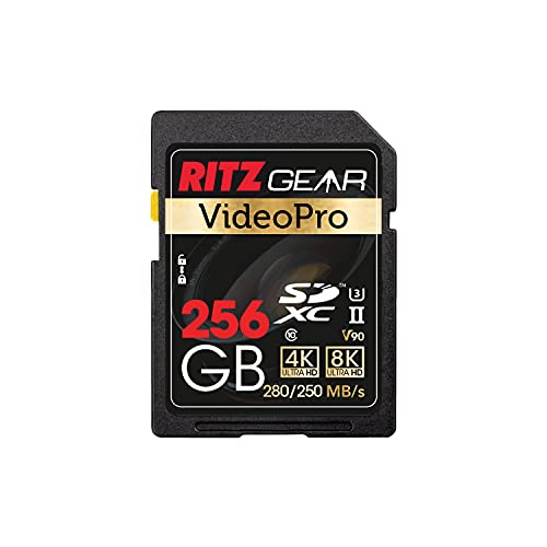 UHS-II SD Card 256GB v90 SD Card Extreme Performance Professional SDXC Memory Card U3 V90 A1,(R 280mb/s 250mb/s W) SD- Cards for Advanced DSLR, Well-Suited for Video, Including 4K,8K, 3D,Full HD Video