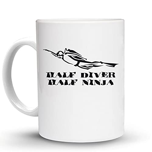 Press Fans – HALF DIVER HALF NINJA Scuba Diving Diver Flag 15 Oz Large Ceramic Coffee Mug, l38