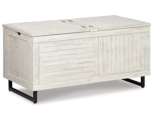 Signature Design by Ashley Coltport Storage Trunk or Coffee Table, Distressed White