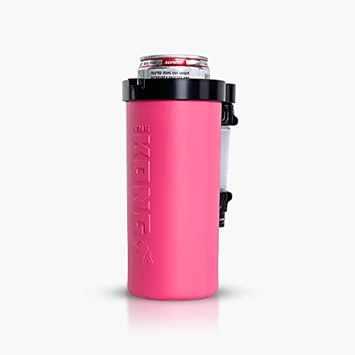 Skinny Can Kong. A Portable Can or Bottle Cooler/Cup With A Detachable, Expandable, Hose To Funnel Your Drink. (Pink)