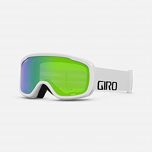Giro Roam Asian Fit Ski Goggles – Snowboard Goggles for Men, Women & Youth – White Wordmark Strap with Loden Green/Yellow Lenses