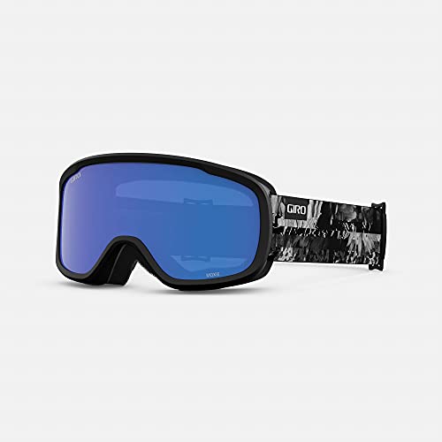 Giro Moxie Asian Fit Ski Goggles – Snowboard Goggles for Women & Youth – Black/White Data Mosh Strap with Grey Cobalt/Yellow Lenses