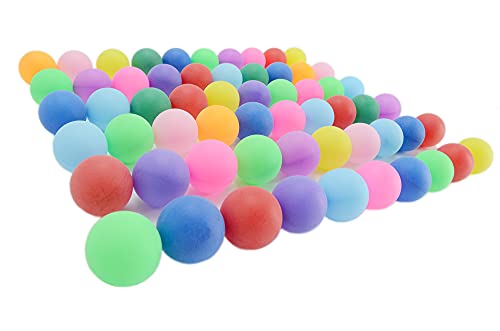 DorkTees Ping Pong Balls, 60-Pack Color Ping Pong Ball, Outdoor Ping Pong Balls Bulk, DIY Games Fun Arts Pong Balls, Entertainment Table Tennis Balls for Kids, Carnival Decoration Ping Pong