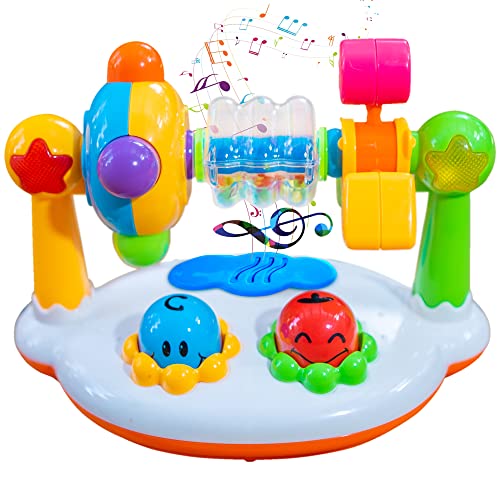 ODELA Baby Musical Toys – Baby Learning Toys with Christmas Music and Flashlights – Baby Spin Toys with Colorful Beads and Funny Figurines – Musical Toys for Babies Girls and Boys