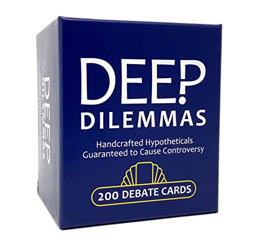 Deep Dilemmas – ‘Would You Rather’ Conversation Cards for Engaging Debates & Funny Interactions. 200 Original Ice Breaker Question Cards for Adults, Couples, & College Students – Ages 16+