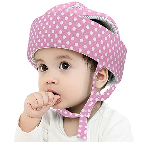 Ocanoiy Baby Safety Helmet Toddler Children Headguard Infant Head Cushion Protective Harnesses Cap Soft Adjustable Kid Safety Hat Head Protector (Pink)
