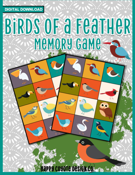 Memory Match Game Birds of a Feather | DIGITAL DOWNLOAD | Fun Classroom Activity