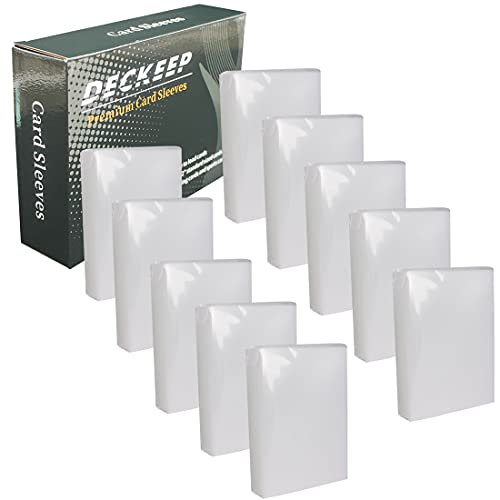 DECKEEP 500 Count Premium Thick Card Sleeves, 66 x 91 mm Clear Standard Card Protectors for Collectibles Trading Cards and Sports Cards