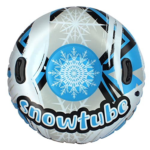 OBABA Snow Tube Inflatable Sleds for Kids and Adults Heavy Duty Large Snow Tubes Outdoor Sledding for Holiday Christmas Fun (38 INCH ICE)