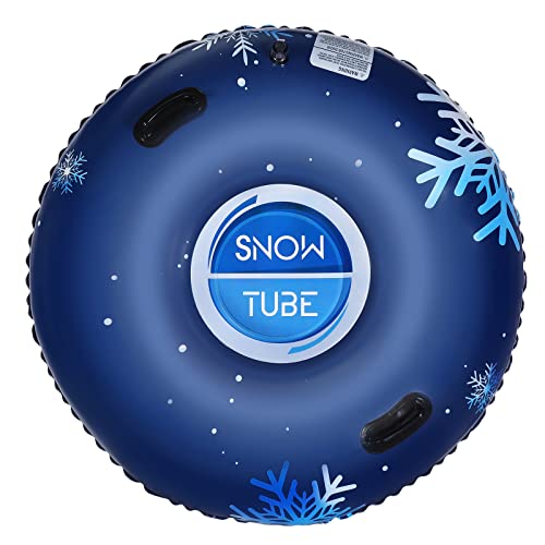 ZUGJAM Snow Tube, Inflatable 47″ Snow Sled for Kids and Adults, Heavy Duty Snow Toys for Winter Outdoor Sledding, 0.6mm Thickness