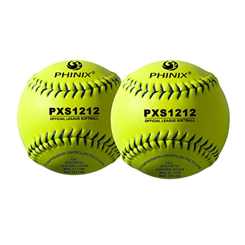 PHINIX Practice Softball Official Size and Weight Professional Quality (PXS1212- 2Pack)