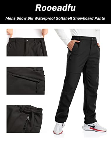Winter Pants for Mens Snow Pants Waterproof Insulated Softshell Snowboard Ski Hiking Windproof Warm Fleece Lined Pants for Men (Kahaki 30) | The Storepaperoomates Retail Market - Fast Affordable Shopping