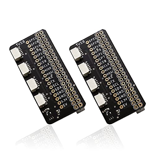 Treedix 2pcs 2×20 GPIO Header Connection Ports PI Hat GPIO Breakout Board GPIO Connector Compatible with Raspberry pi for JST 1mm 4 Channel Easily Read Multiple Sensors with The Same I2C Address