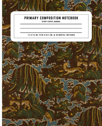 Tigers Primary Composition Book: Dotted Midline and Picture Space Perfect for Back to School: For Grades K-2 Composition School Exercise Book
