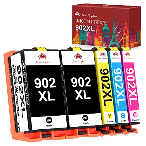 Toner Kingdom Remanufactured Ink Cartridges Replacement for HP 902XL 902 XL with The Newest Chips for HP OfficeJet Pro 6978 6968 6970 6958 6962 6960 6975 6954 6950 Printers (5 High-Yield Combo Packs)
