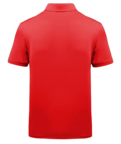 ZITY Golf Shirt for Men Short Sleeve Sports Polo Shirts Mesh Tennis T-Shirt 066-Bred-L | The Storepaperoomates Retail Market - Fast Affordable Shopping