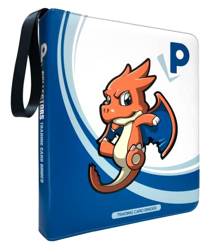 ZINOMAR Card Binder for Pokemon Cards Binder 9-Pocket, with 40 Removable Sleeves for 720 Cards, Portable Card Collector Album Holder Book, Zip Carrying Case Display Storage for TCG – Blue